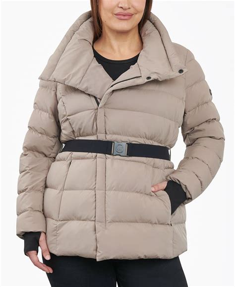 michael michael kors women's asymmetric belted packable down puffer coat|MICHAEL Michael Kors Women's Asymmetric Belted Packable .